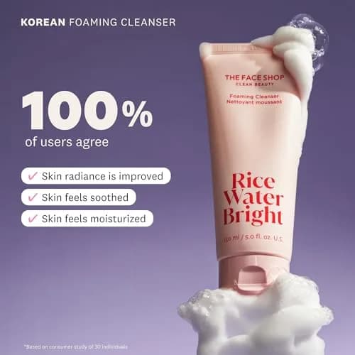 The Face Shop Rice Water Bright Foaming Cleanser 10.1 fl oz (Pack of 2) | Deep Pore & Hydrating thumbnail 2