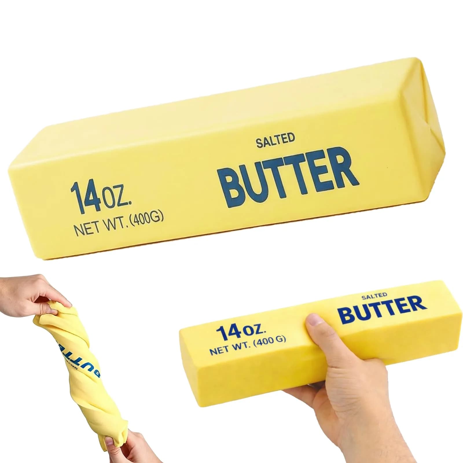 Generic Realistic Butter Stick Squeeze Stress Ball Extra Large | Slow Rebound Foam Toy for Kids - main product image