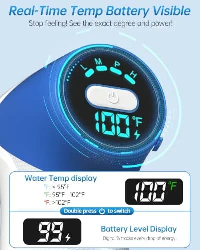 featjoy Electric Ear Wax Removal Kit with AI Chip & Real-Time Temp Display | 500ml Water Tank, 12 Modes, 180-Day Battery thumbnail 4