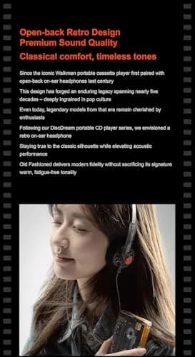 Moondrop Old Fashioned On-Ear Headphones 40mm Driver | Open-Back Retro Design, 3.5mm Jack thumbnail 5