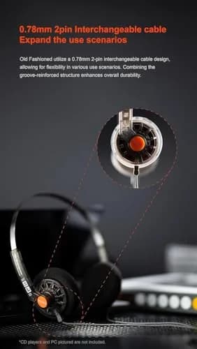 Moondrop Old Fashioned On-Ear Headphones Silver | 32Ω Impedance, 40mm Driver, 0.78mm 2pin Cable thumbnail 7