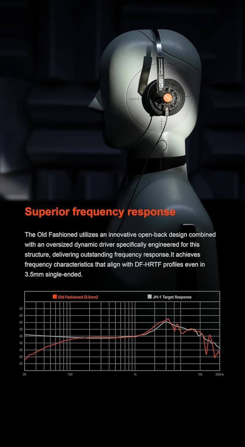 Moondrop Old Fashioned On-Ear Headphones Silver | 32Ω Impedance, 40mm Driver, 0.78mm 2pin Cable - view 8