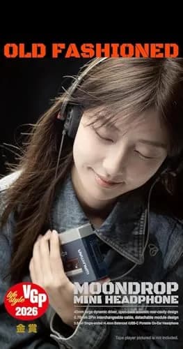 Moondrop Old Fashioned On-Ear Headphones Silver | 32Ω Impedance, 40mm Driver, 0.78mm 2pin Cable thumbnail 4