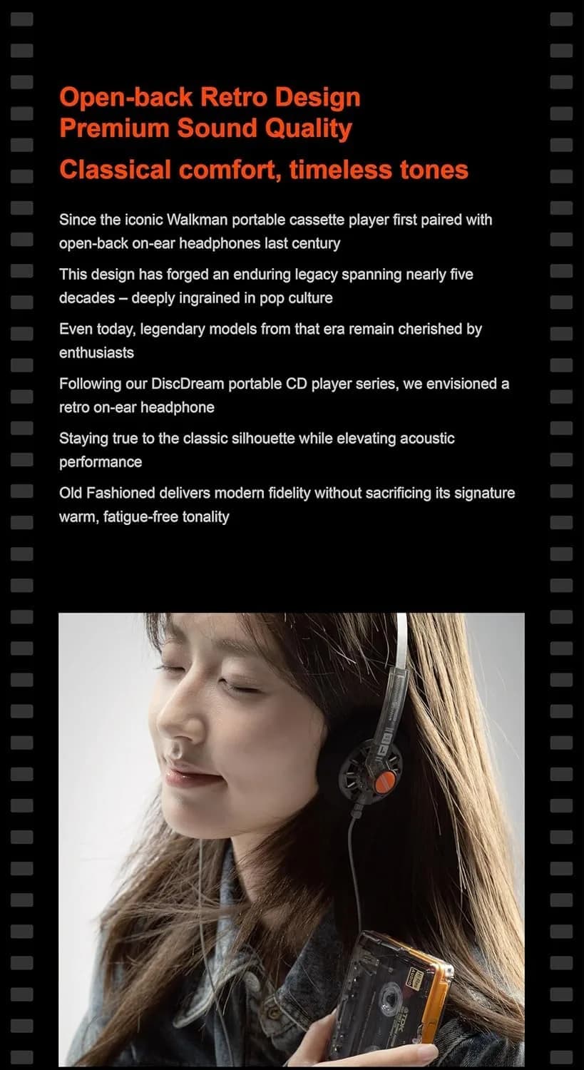 Moondrop Old Fashioned On-Ear Headphones Silver | 32Ω Impedance, 40mm Driver, 0.78mm 2pin Cable - view 5