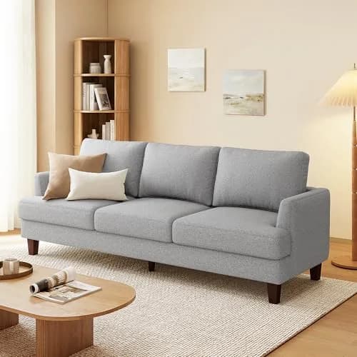 Gericco Mid Century Modern 89" 3-Seater Couch for Living Room, Light Grey | Spacious, Comfortable & Sturdy thumbnail 1