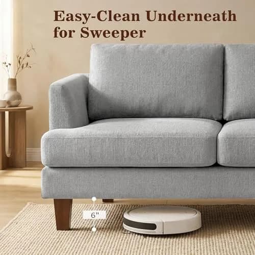 Gericco Mid Century Modern 89" 3-Seater Couch for Living Room, Light Grey | Spacious, Comfortable & Sturdy thumbnail 4
