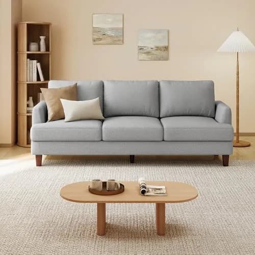 Gericco Mid Century Modern 89" 3-Seater Couch for Living Room, Light Grey | Spacious, Comfortable & Sturdy thumbnail 6