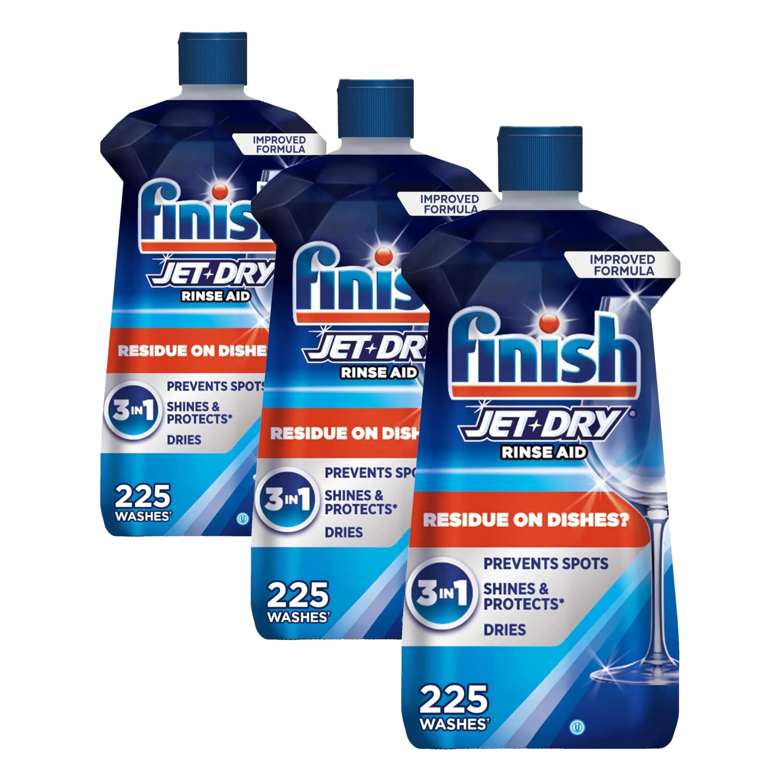 Finish Jet-Dry Dishwasher Rinse Aid Liquid - 3 Pack, 23 oz Each | Prevents Spots & Residues - main product image