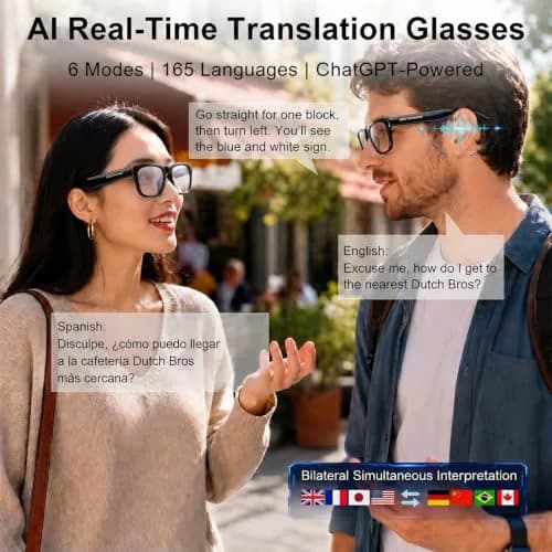 OHO AI Smart Glasses with Blue Light Blocking Lens & Open Ear Bluetooth Audio, Unisex Standard Size | AI Translation & Hands-Free Calls thumbnail 2
