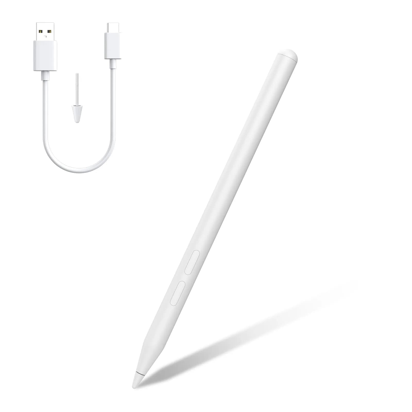 hacey Precision Stylus Pen for Surface Pro 11/10/X/9/8/7/6/5/4/3, 1024 Pressure Levels, Palm Rejection | Aluminum Body, Replaceable AAAA Battery