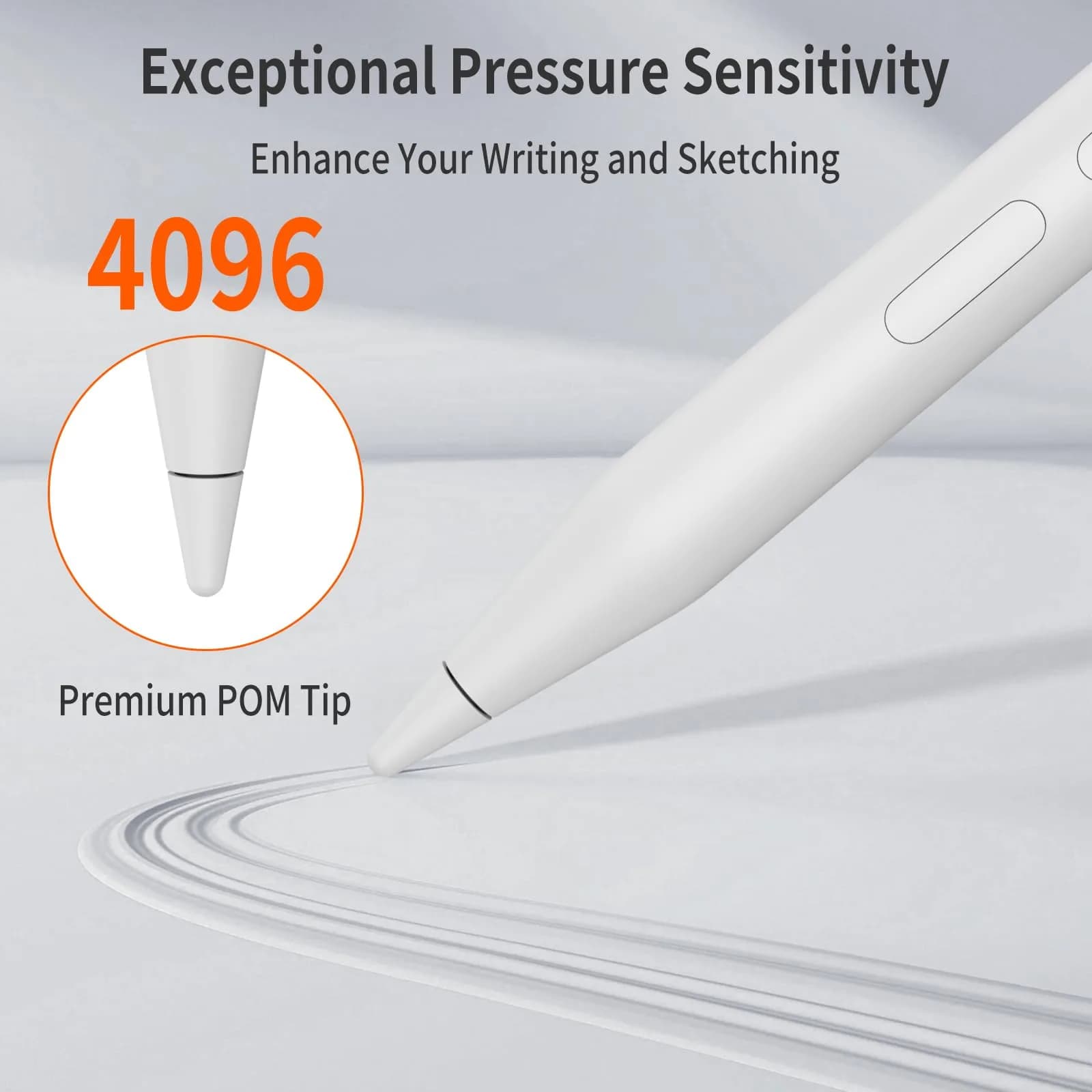 hacey Stylus Pen for Surface Pro 11-3 in White, 1024 Pressure Levels, Palm Rejection, Aluminum Body - view 3