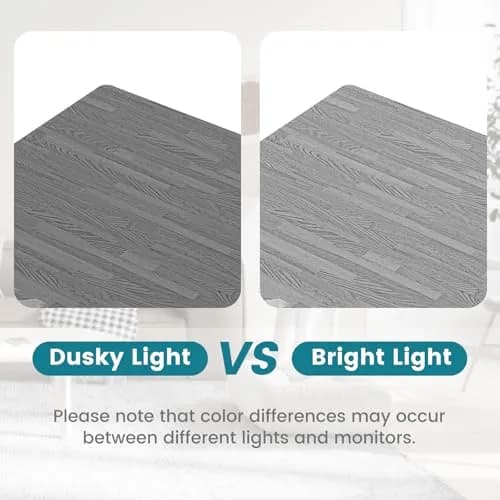 HAPPYGRILL Interlocking Wood Grain EVA Foam Floor Tiles | 25 PCS, 100 Sq. Ft, Anti-Slip, 0.4" Thick thumbnail 7