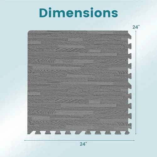HAPPYGRILL Interlocking Wood Grain EVA Foam Floor Tiles | 25 PCS, 100 Sq. Ft, Anti-Slip, 0.4" Thick thumbnail 8