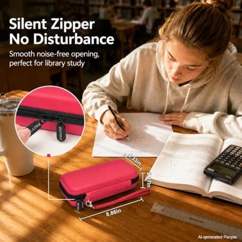 PAIYULE Red Hard Shell Calculator Case for TI-84 Plus CE/Evo/TI-30XS/TI-Nspire CX II, 23cm (9.06in) thumbnail 8