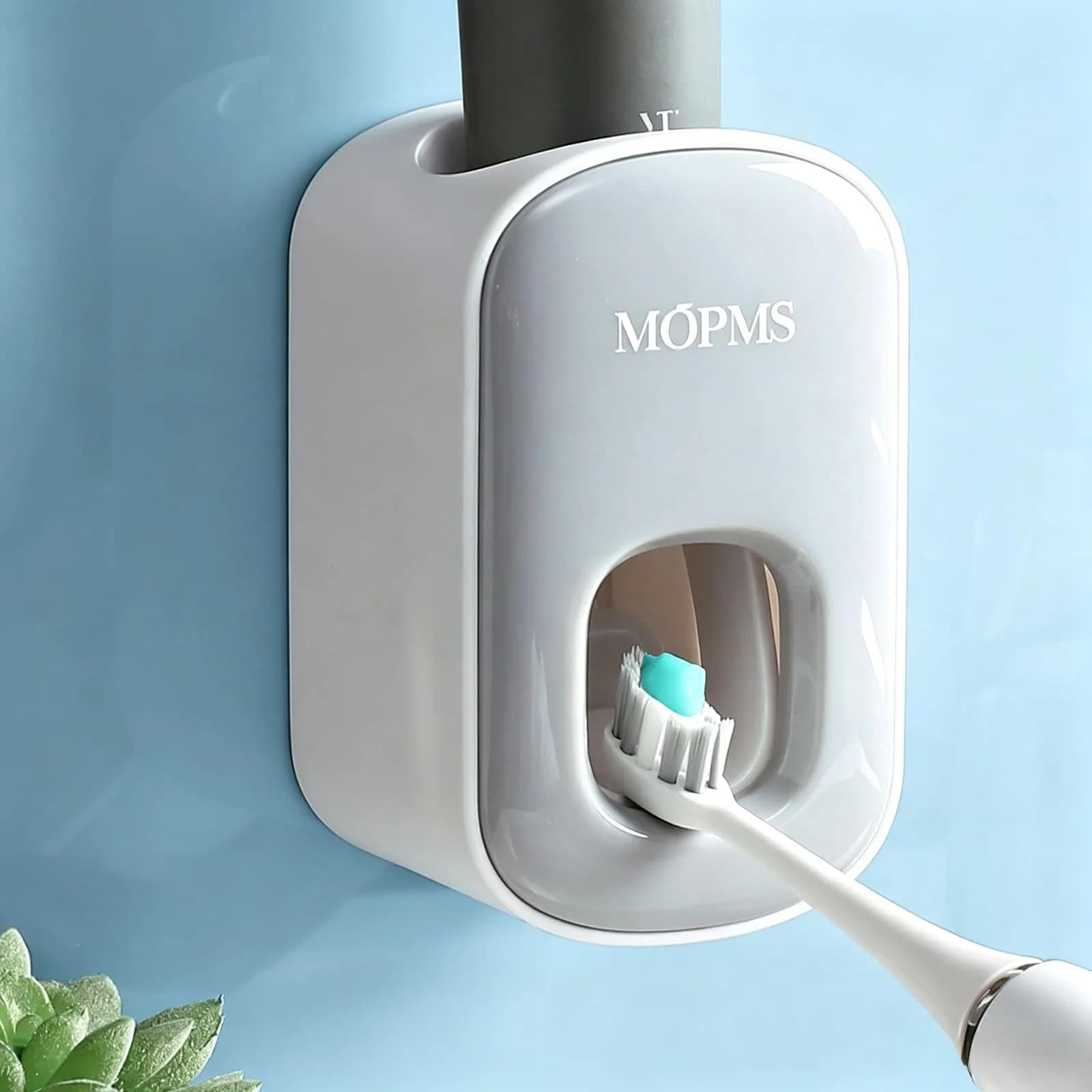 MOPMS Automatic Toothpaste Dispenser Light Grey 1Pc | Hands-Free Squeeze for Kids & Adults - main product image