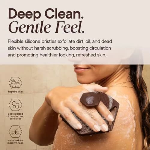 TOOLETRIES Silicone Body Scrubber 2.0 | Deep Cleaning & Exfoliation with Longer Bristles thumbnail 4