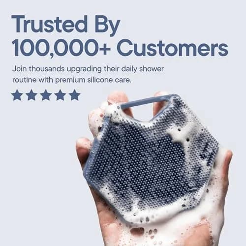TOOLETRIES Silicone Body Scrubber 2.0 Glacier | Longer Bristles for Deep Cleaning & Exfoliation thumbnail 7