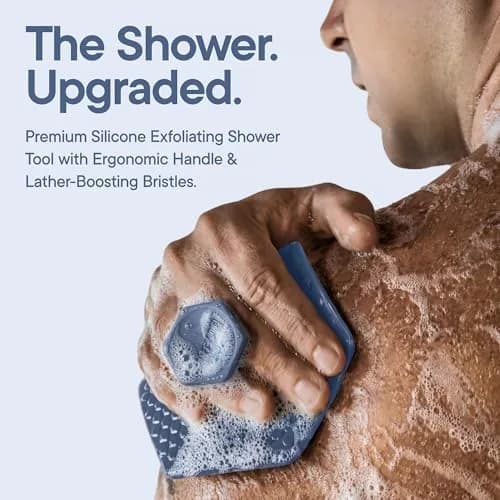 TOOLETRIES Silicone Body Scrubber 2.0 Glacier | Longer Bristles for Deep Cleaning & Exfoliation thumbnail 2