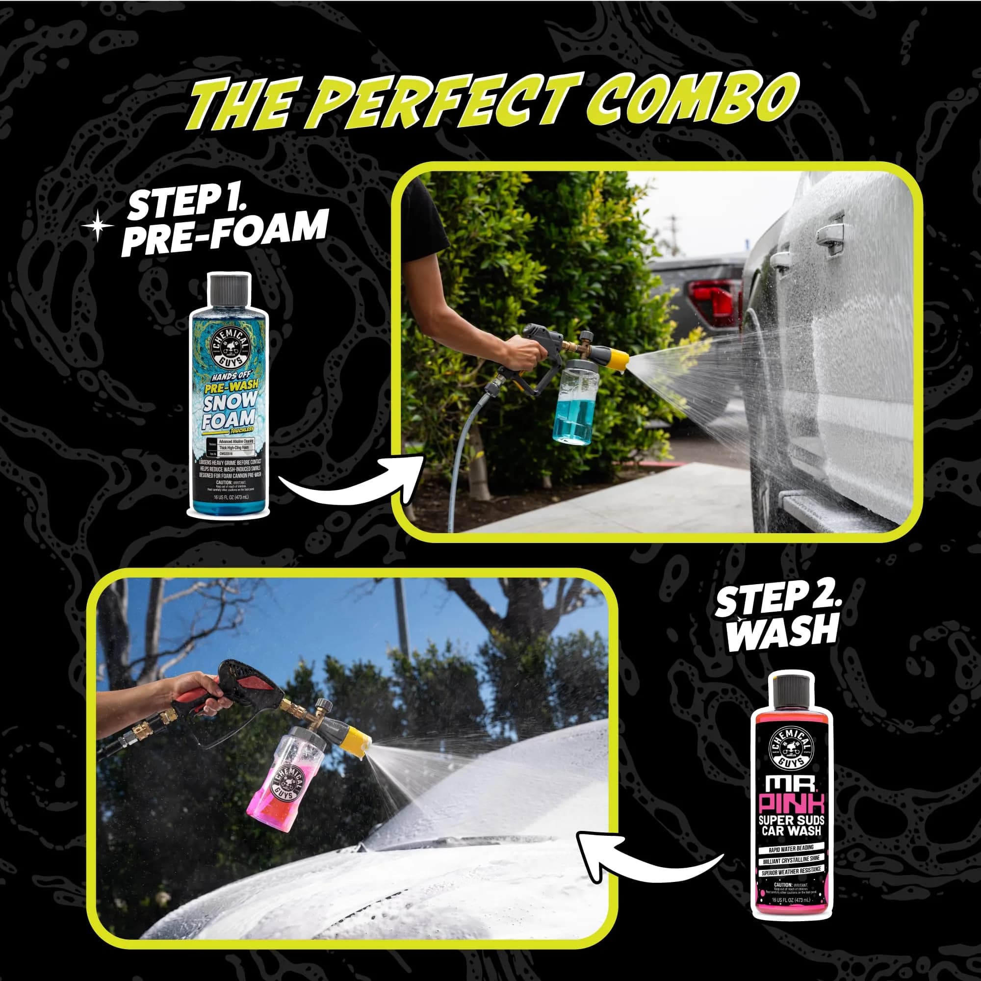 Chemical Guys Hands Off Touchless Pre-Wash & Mr. Pink Car Wash Soap Kit 946ml (32 Fl Oz) | Safer Two-Step Car Wash Workflow - view 6