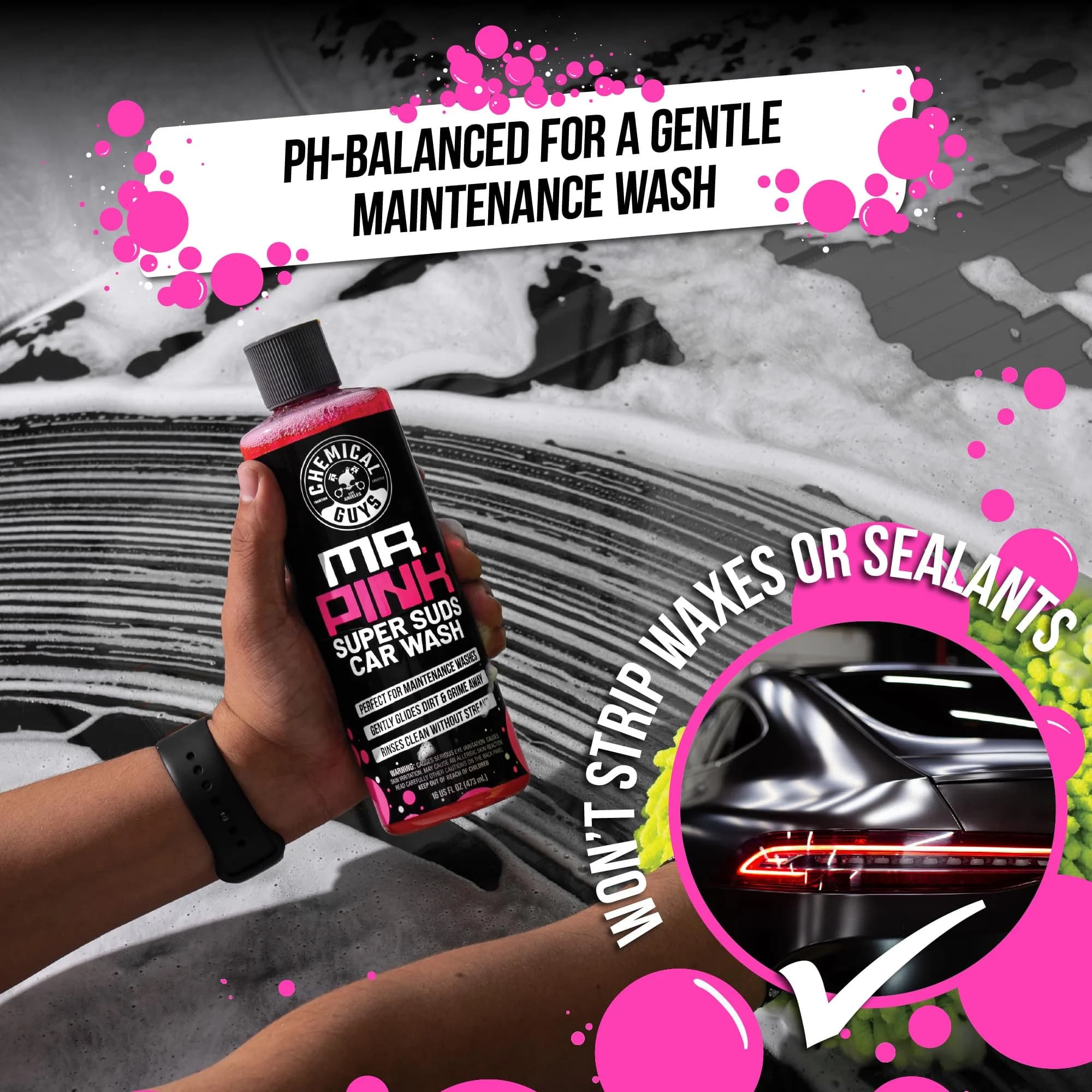 Chemical Guys Hands Off Touchless Pre-Wash & Mr. Pink Car Wash Soap Kit 946ml (32 Fl Oz) | Safer Two-Step Car Wash Workflow - view 7
