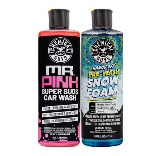 Chemical Guys Hands Off Touchless Pre-Wash & Mr. Pink Car Wash Soap Kit 946ml (32 Fl Oz) | Safer Two-Step Car Wash Workflow thumbnail 1