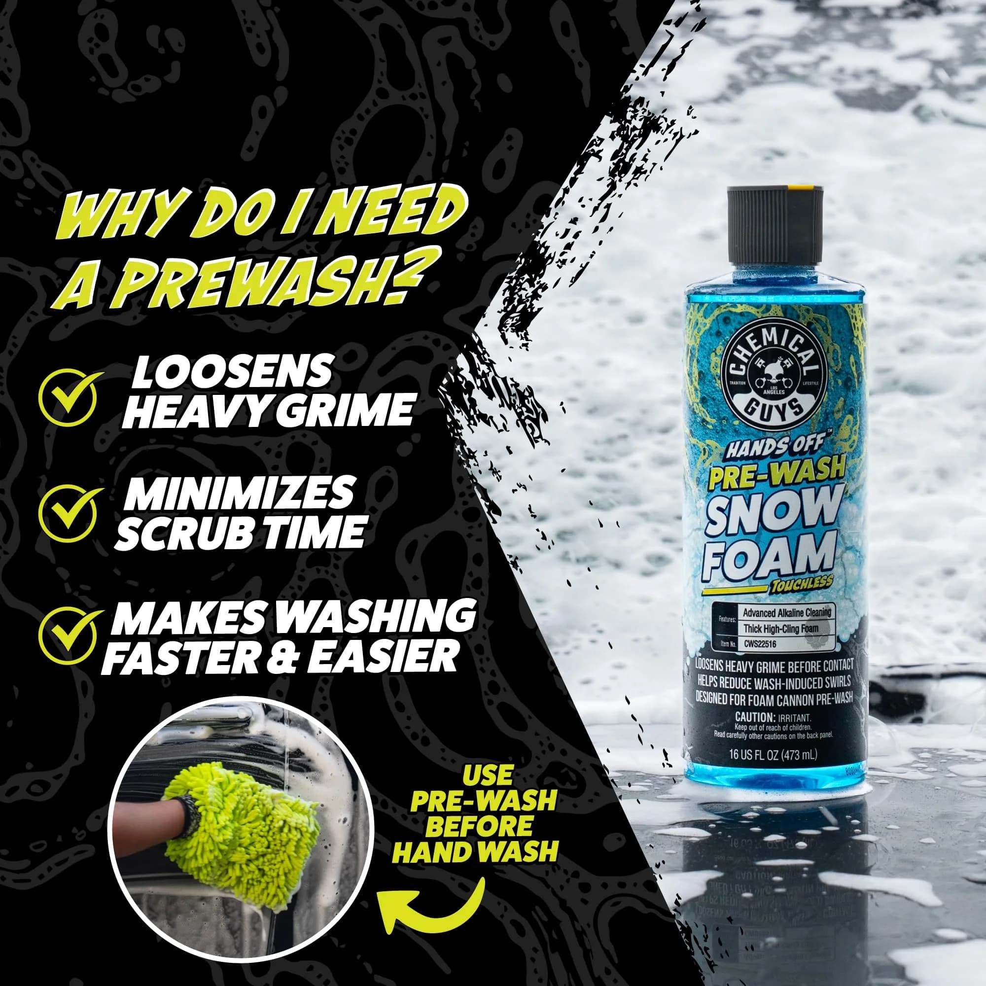 Chemical Guys Hands Off Touchless Pre-Wash & Mr. Pink Car Wash Soap Kit 946ml (32 Fl Oz) | Safer Two-Step Car Wash Workflow - view 3