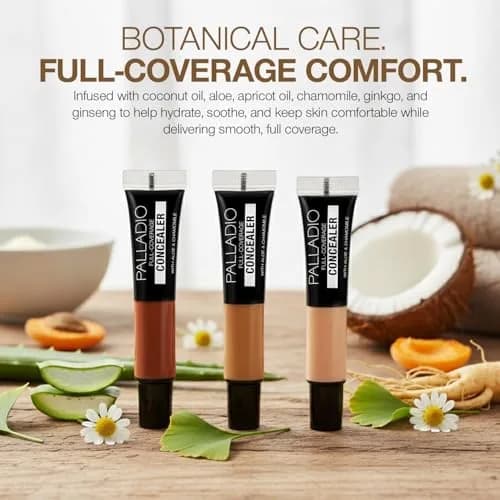 Palladio Full Coverage Concealer Creamy Face & Under Eye Formula 10g (0.35 oz) | Evens Skin Tone & Disguises Dark Circles thumbnail 5