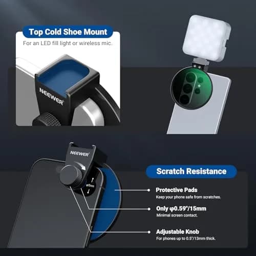 NEEWER 67mm Phone CPL Filter with Cold Shoe Clip & HD Glass | 67mm Thread Mount for Smartphones thumbnail 5