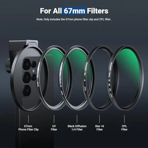 NEEWER 67mm Phone CPL Filter with Cold Shoe Clip & HD Glass | 67mm Thread Mount for Smartphones thumbnail 7