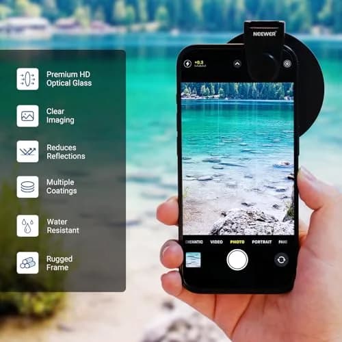 NEEWER 67mm Phone CPL Filter with Cold Shoe Clip & HD Glass | 67mm Thread Mount for Smartphones thumbnail 3