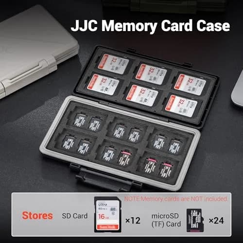 JJC Olive Green 36-Slot Memory Card Case | Water-Resistant & Anti-Shock for 12 SD + 24 Micro SD Cards thumbnail 3