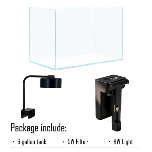 Craftsboys Fish Tank Starter Kit 6 Gallons | Ultra-Clear Glass Aquarium with Filter & LED Light thumbnail 5