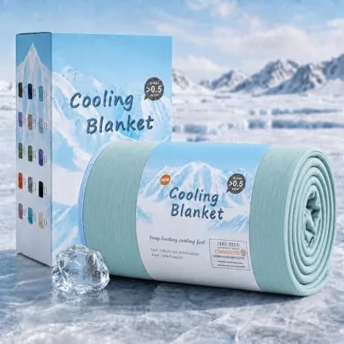 Topcee Cooling Blanket Queen Size 213x213 cm (90"x90") | Breathable, Lightweight, Q-Max > 0.5 thumbnail 1