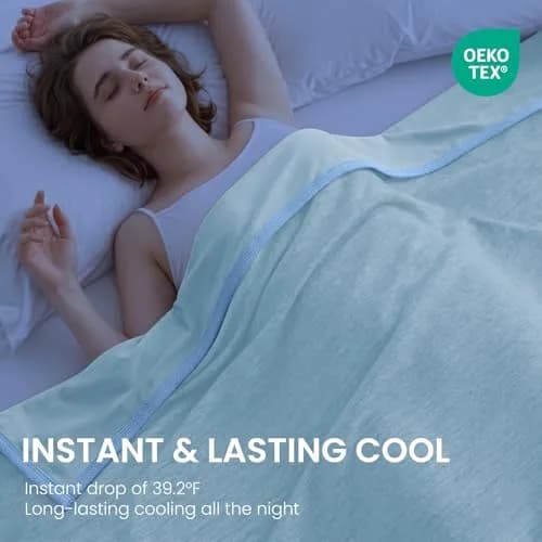Topcee Cooling Blanket Queen Size 213x213 cm (90"x90") | Breathable, Lightweight, Q-Max > 0.5 thumbnail 2
