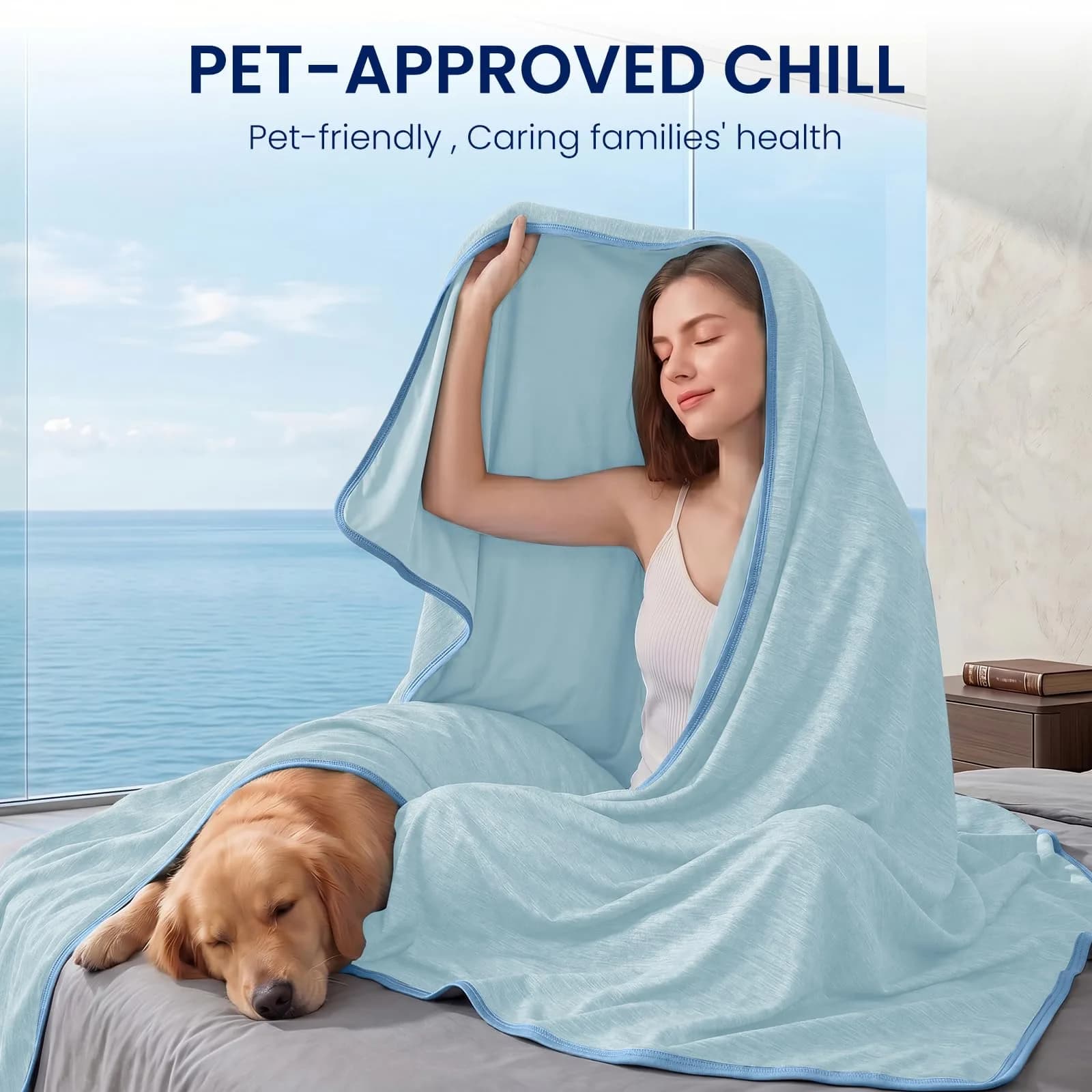 Topcee Cooling Blanket Queen Size 213x213 cm (90"x90") | Breathable, Lightweight, Q-Max > 0.5 - view 3