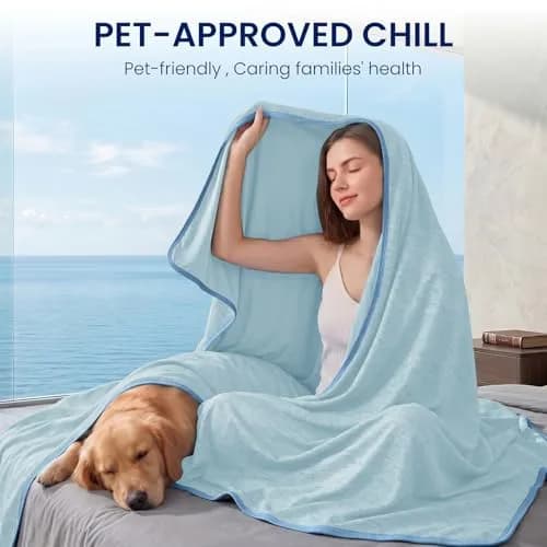 Topcee Cooling Blanket Queen Size 213x213 cm (90"x90") | Breathable, Lightweight, Q-Max > 0.5 thumbnail 3