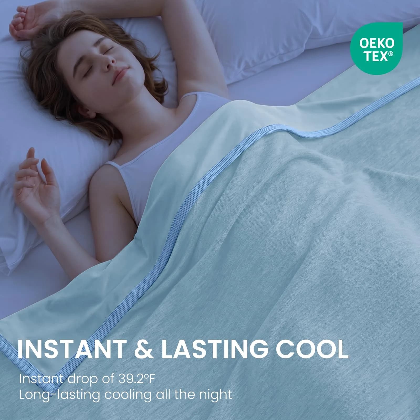 Topcee Cooling Blanket King Size 229cm x 274cm (90"x108") | Japanese Cooling Fiber, Q-Max > 0.5, Breathable - view 2