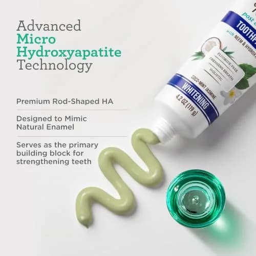 GuruNanda Hydroxyapatite Toothpaste with Neem & Vitamins 16.8oz (2x4.2oz) | Dentist-Recommended for Enamel Health thumbnail 3