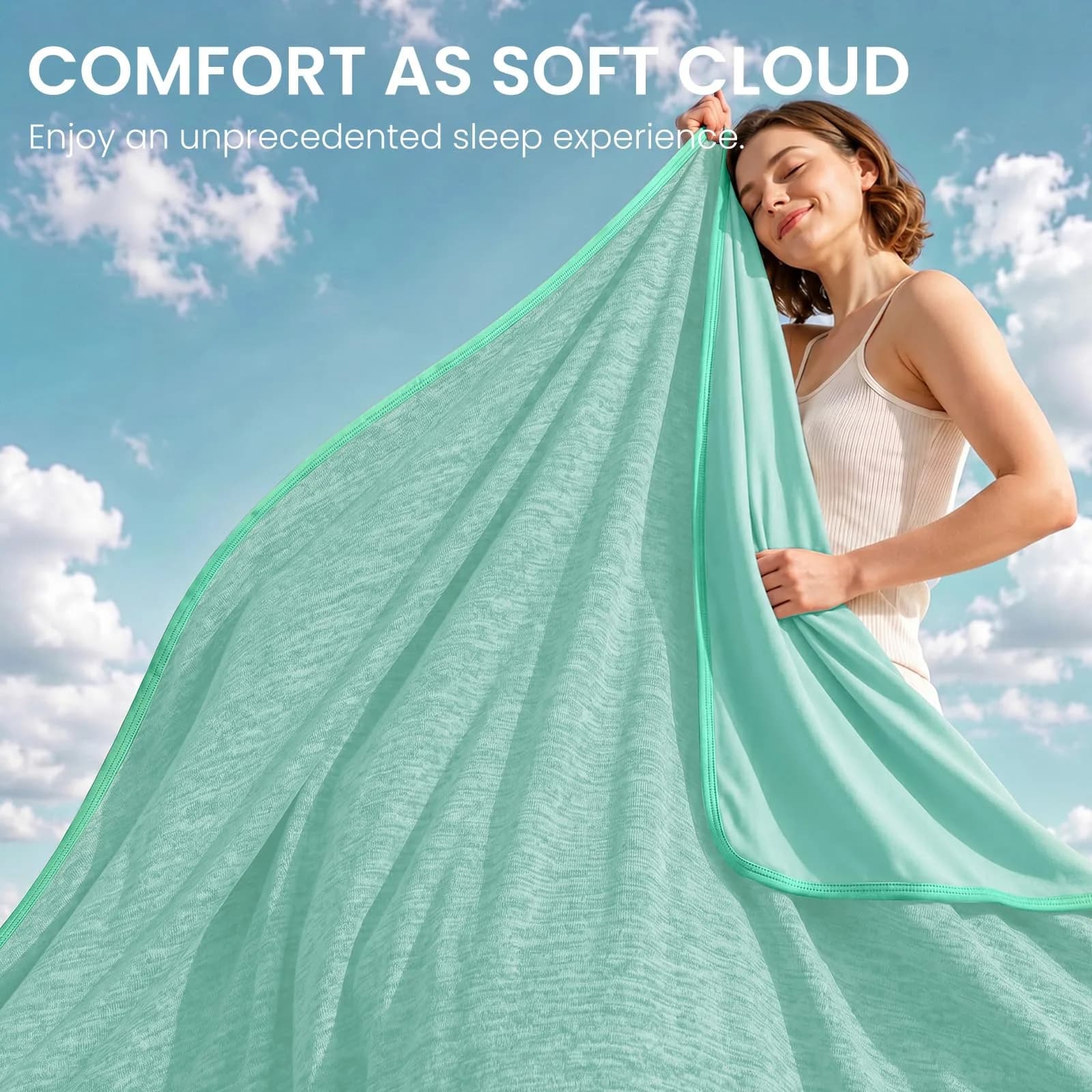 Topcee Cooling Blanket Queen Size 228x228 cm (90"x90") | Breathable Fabric for Hot Sleepers - view 6