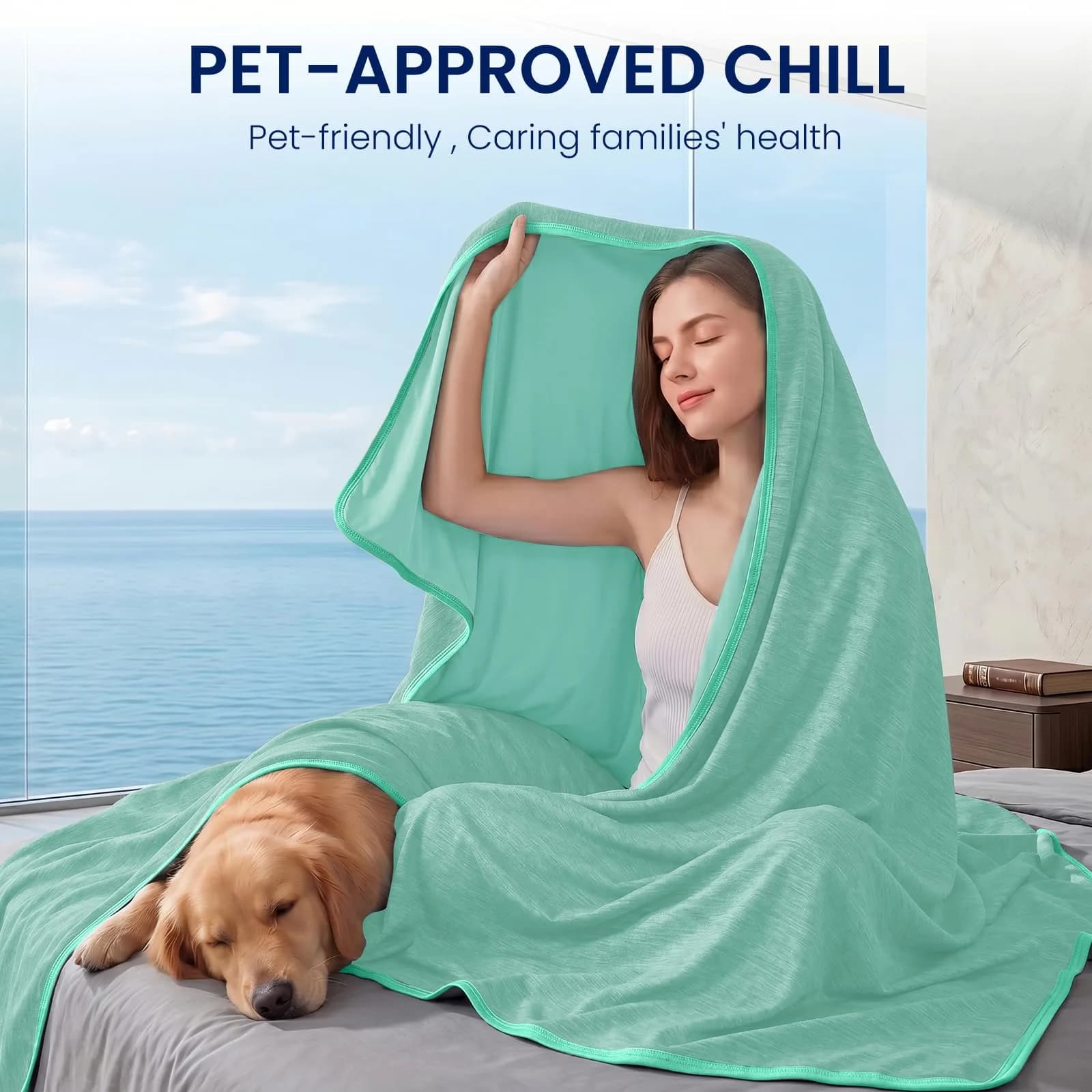 Topcee Cooling Blanket Queen Size 228x228 cm (90"x90") | Breathable Fabric for Hot Sleepers - view 3