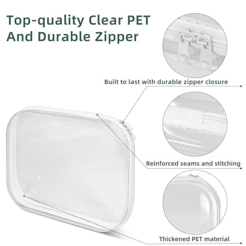 CarryEpic Clear Hard Shell Zipper Cases (6 Medium Packs) | TSA Approved Travel Organizer thumbnail 8
