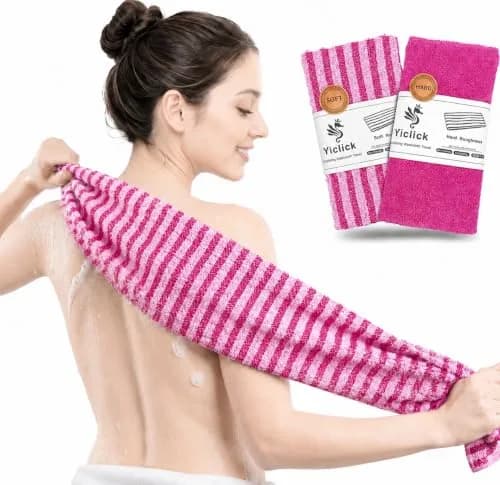 Yiclick Exfoliating Washcloth Towel, Back Scrubber 1 Count (Pack of 2) | Effective Dead Skin Removal thumbnail 1
