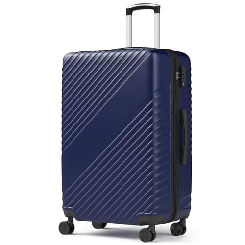 FurniEdge 24 Inch Checked Luggage - Expandable Hardside Suitcase with 360° Spinner Wheels, TSA Lock, Airline-Approved Durable ABS for Travel & Business thumbnail 1