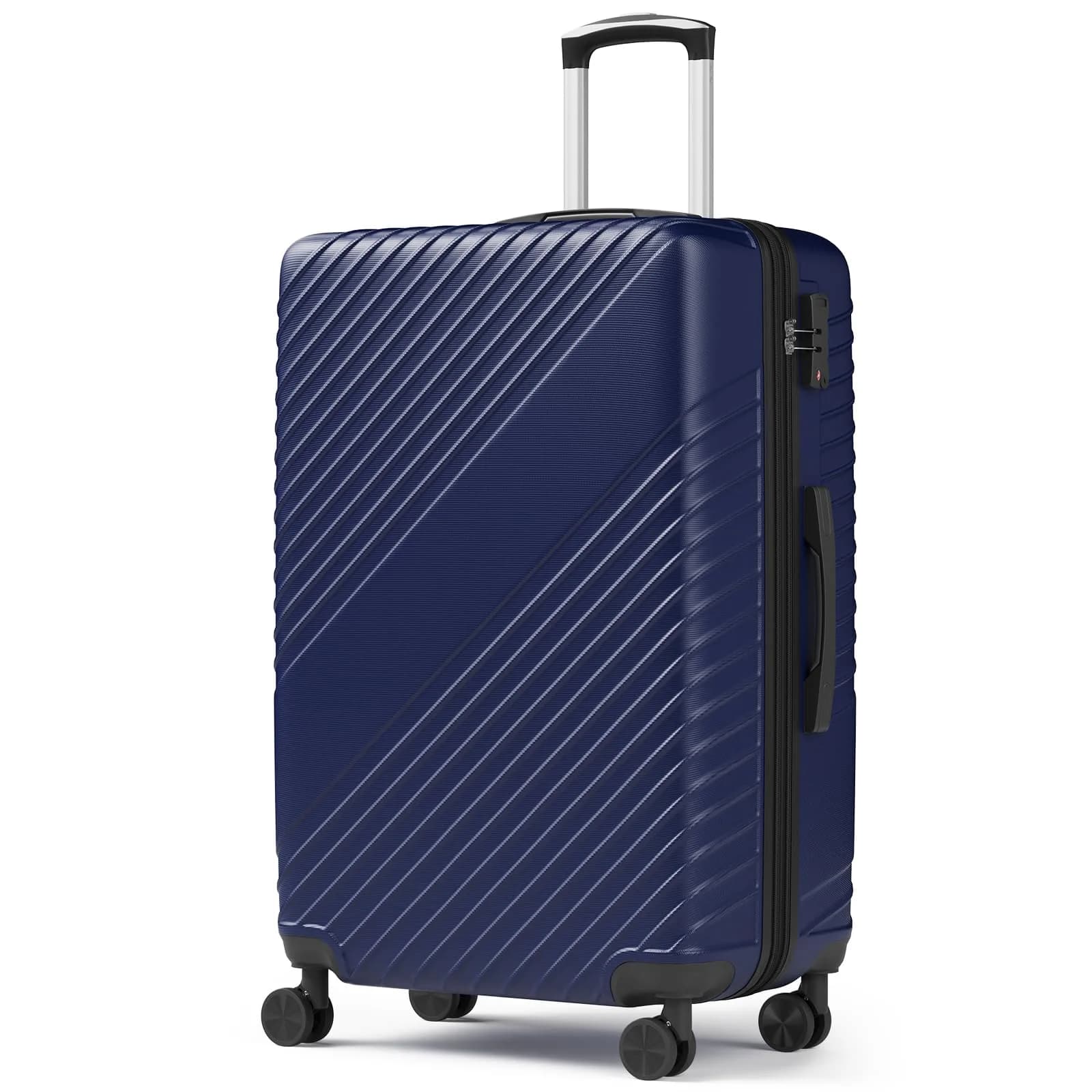 FurniEdge 20 Inch Carry On Luggage | Expandable Hard Shell, TSA Lock, 360° Spinner Wheels, Airline-Approved, Blue — 24 IN