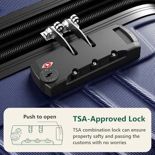 FurniEdge 24 Inch Checked Luggage - Expandable Hardside Suitcase with 360° Spinner Wheels, TSA Lock, Airline-Approved Durable ABS for Travel & Business thumbnail 4