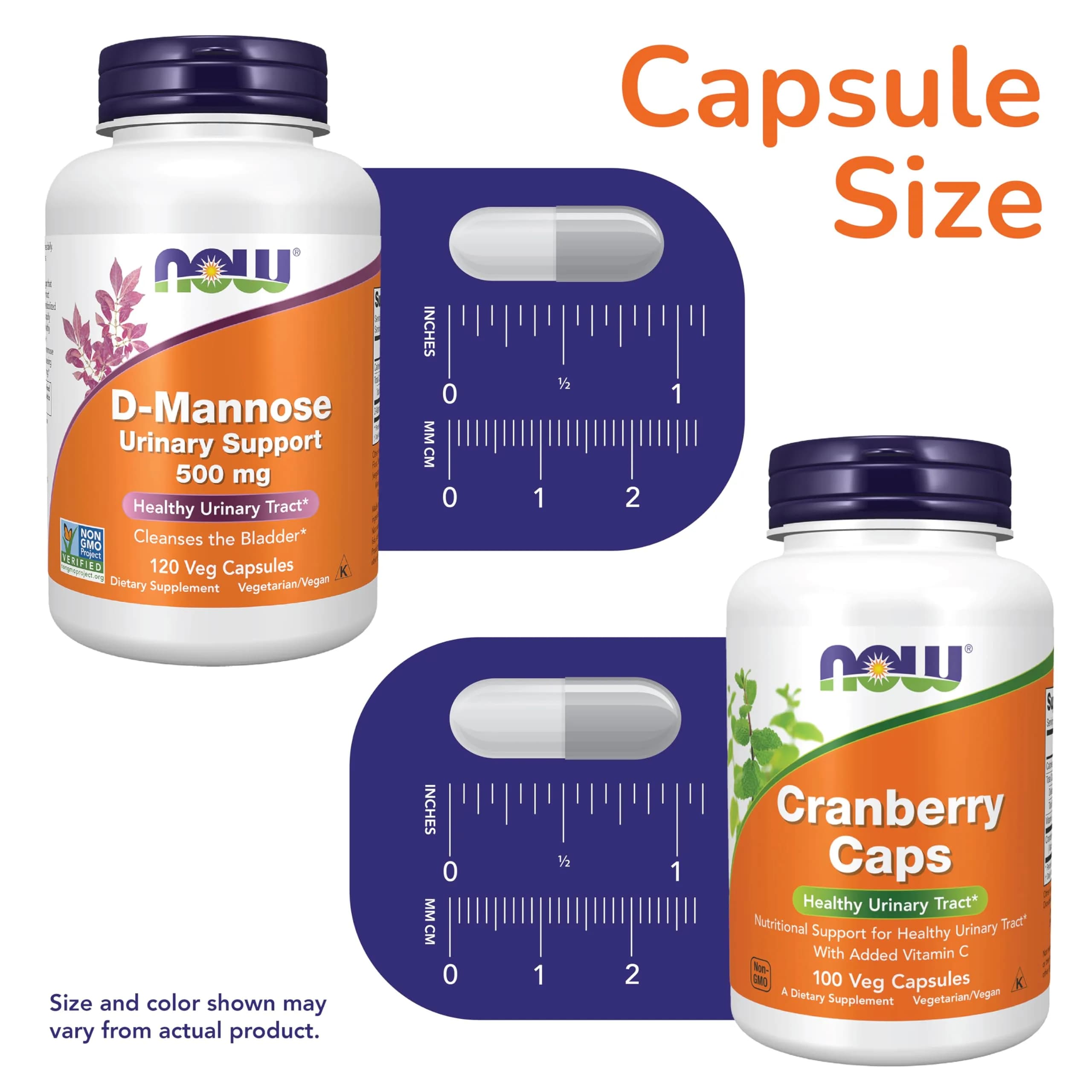 NOW Foods Urinary Tract Health Bundle D-Mannose 500mg & Cranberry 700mg 220 Count | Supports Bladder Health & Urinary Comfort thumbnail 2