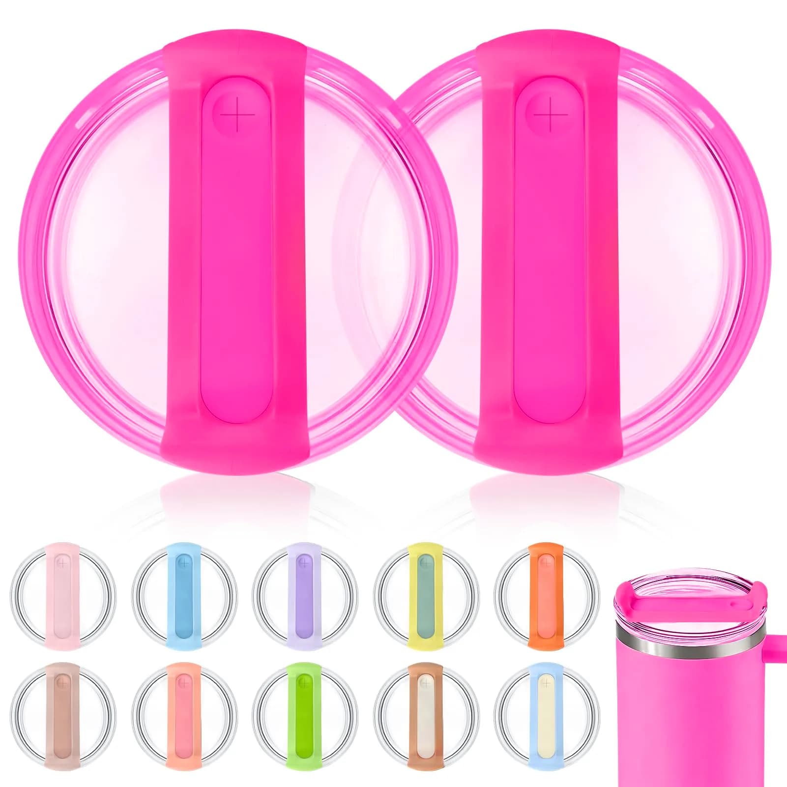 Horsdo Rose Rose Red 40oz Tumbler Lid - Spill-Proof Replacement for Stanley Quencher 2.0 (2-Pack) - main product image
