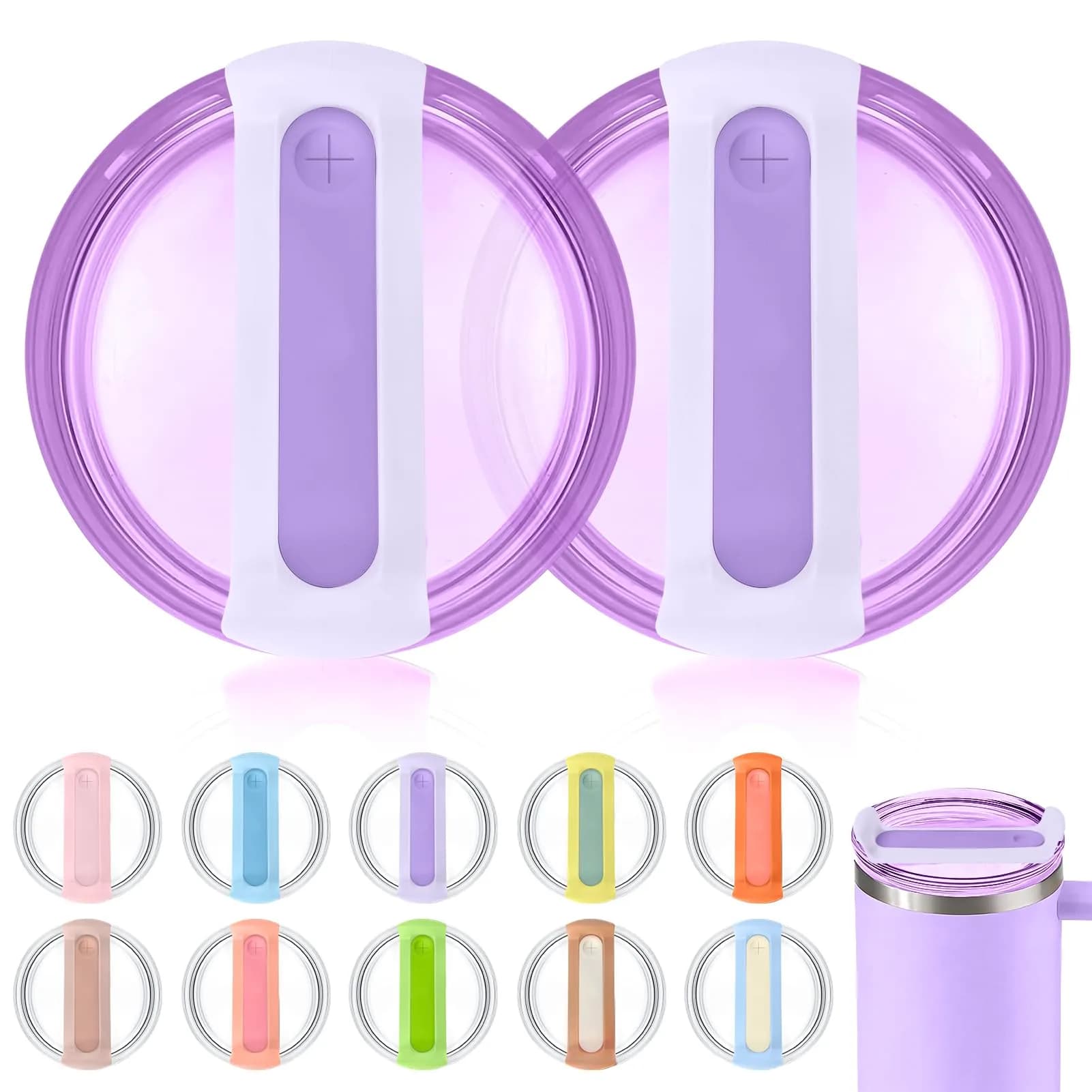 Horsdo 40oz Tumbler Lid - Purple Purple Replacement for Stanley Quencher 2.0 (2-Pack) - main product image