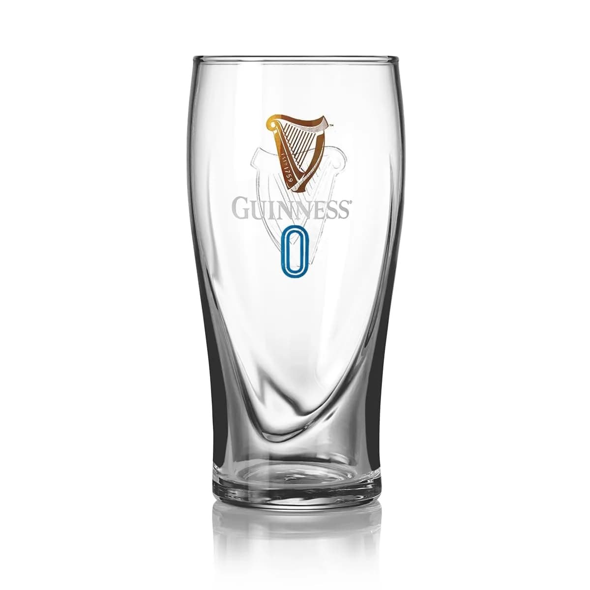 Guinness Official 0 Gravity Pint Glass 20oz (591ml) with Gold Harp & Blue Zero Logo | Authentic Irish Drinkware — Zero Design