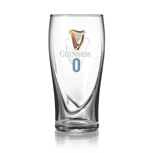 Guinness Official 0 Gravity Pint Glass 20oz (591ml) with Gold Harp & Blue Zero Logo | Authentic Irish Drinkware thumbnail 1